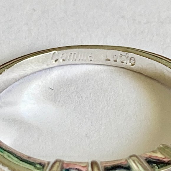 Vintage Smoky Topaz Ring Size 9 Gray Cubic Zirconia Camilla Lucia Simulated - Picture 4 of 10